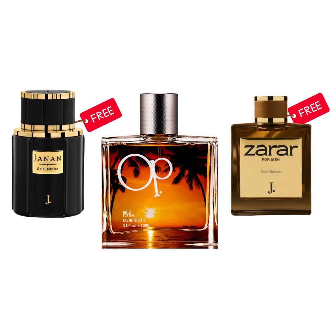 OP Gold For Him EDT 100ML (J. Janan 100ml + J. Zarar 100ml Free)